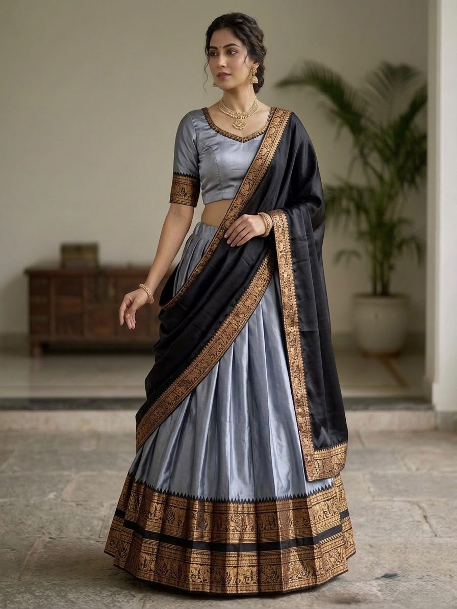 Heritage Narayan Pattu Silk Lehenga with Intricate Zari Weaving Lehenga  Set
